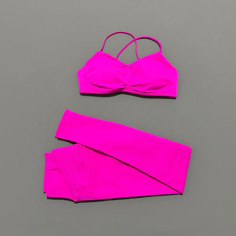 2-teiliges Vision Damen Sport-Set – Sommer Yoga- & Fitness-Outfit mit Cross-Back rückenfreiem Top & Leggings für Pilates & Workout