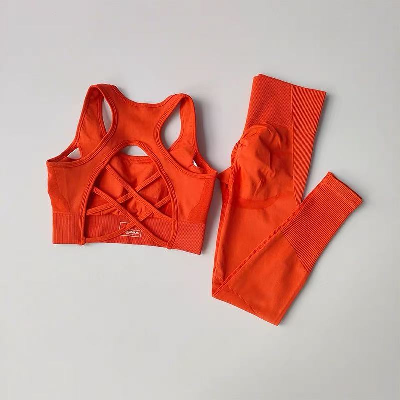 2-teiliges Damen Fitness-Set – Stoßfester Sport-BH & High-Waist Leggings für Running, Yoga & Workout