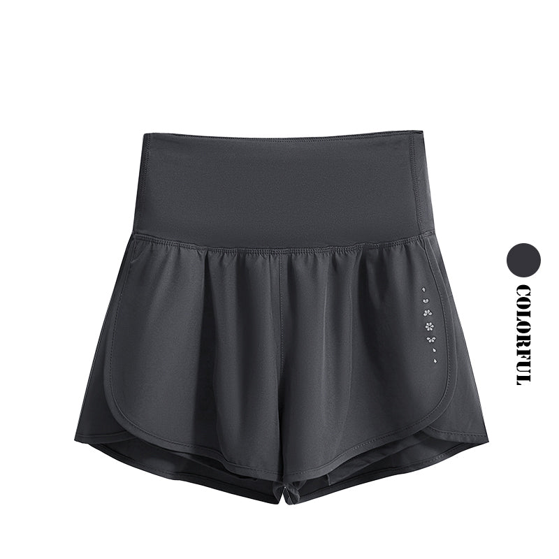 DRUR Damen 2er Yoga Set – Sommer Sport Outfit mit Kurzarm-Top & Running Shorts