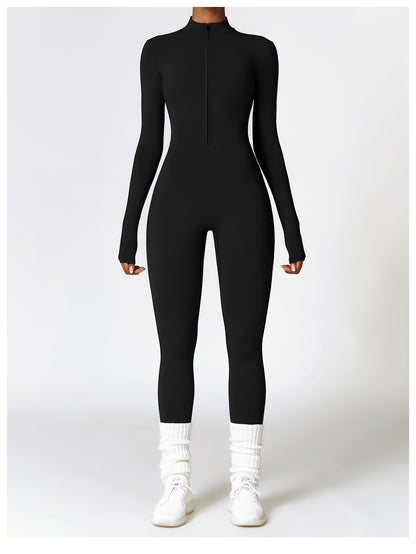 Damen Samt Yoga Fitness Jumpsuit – Push-Up Activewear für Fitnessstudio, Pilates & Training