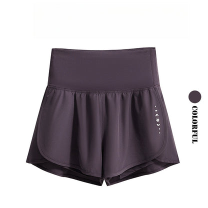 DRUR Damen 2er Yoga Set – Sommer Sport Outfit mit Kurzarm-Top & Running Shorts