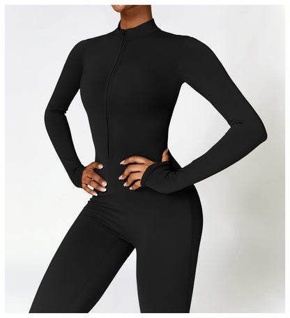 Damen Samt Yoga Fitness Jumpsuit – Push-Up Activewear für Fitnessstudio, Pilates & Training