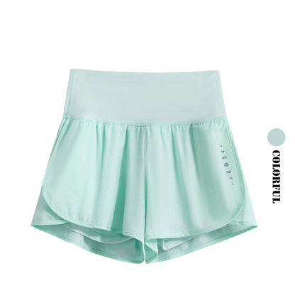 DRUR Damen 2er Yoga Set – Sommer Sport Outfit mit Kurzarm-Top & Running Shorts