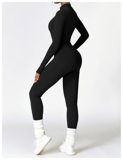 Damen Samt Yoga Fitness Jumpsuit – Push-Up Activewear für Fitnessstudio, Pilates & Training