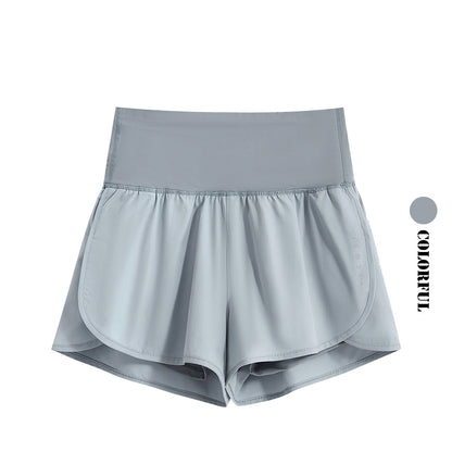 DRUR Damen 2er Yoga Set – Sommer Sport Outfit mit Kurzarm-Top & Running Shorts