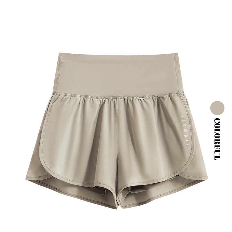 DRUR Damen 2er Yoga Set – Sommer Sport Outfit mit Kurzarm-Top & Running Shorts