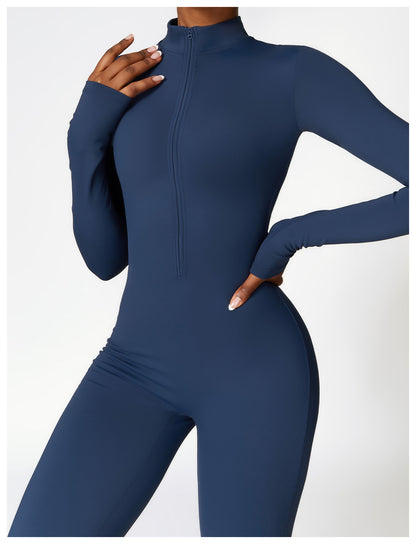 Damen Samt Yoga Fitness Jumpsuit – Push-Up Activewear für Fitnessstudio, Pilates & Training