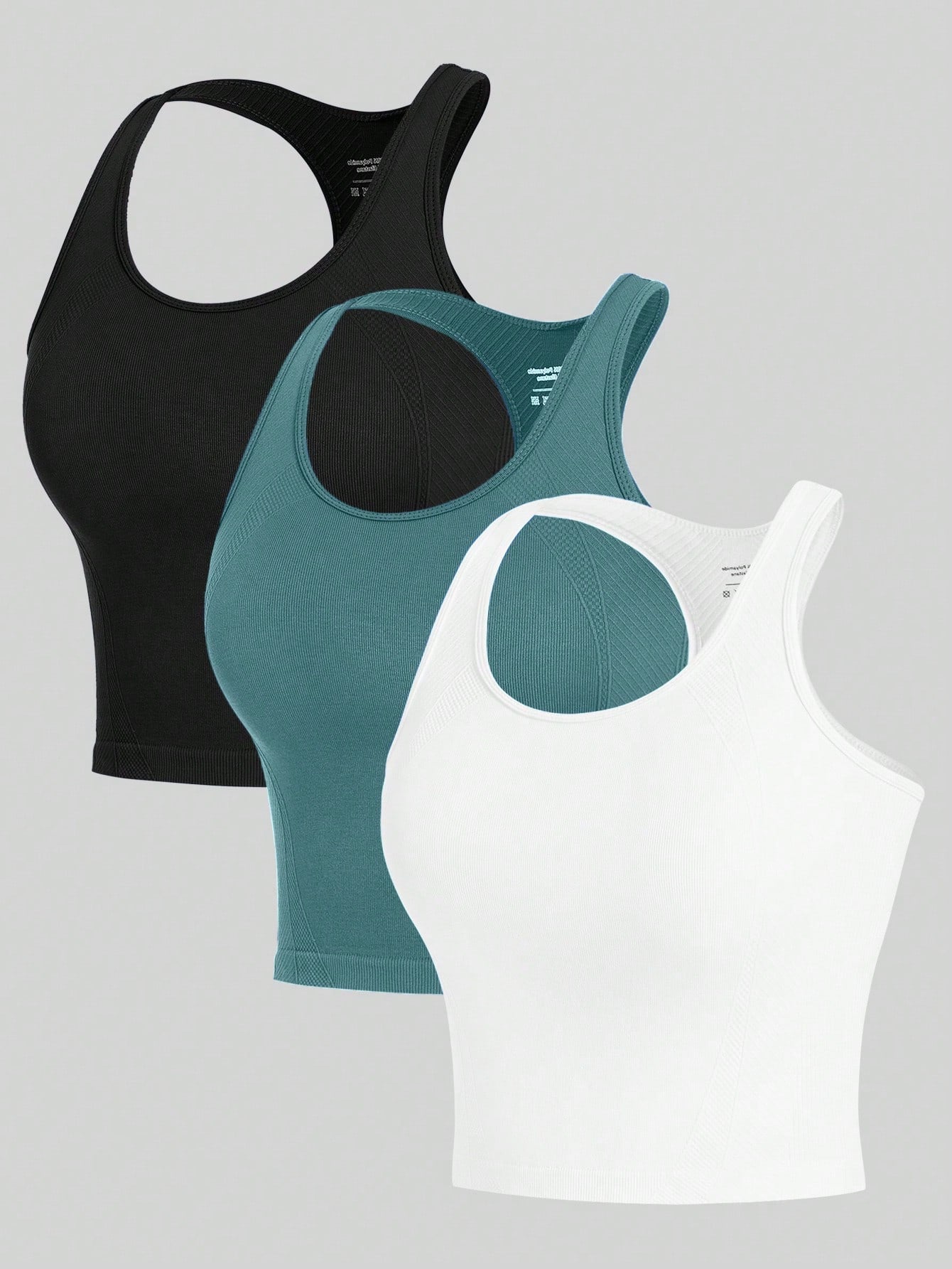 Damen 3er Crop Tank Set – Seamless & Atmungsaktiv