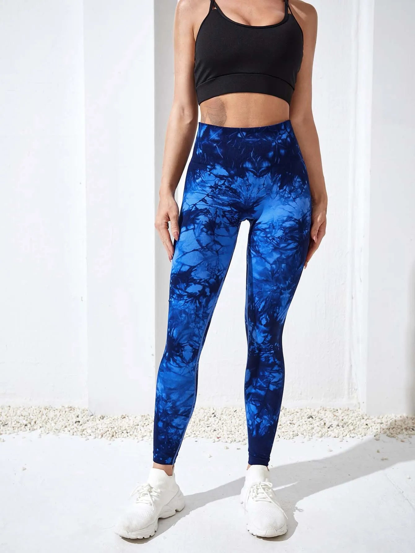 Damen Tie-Dye 7/8 Leggings – High-Waist & atmungsaktiv für Workout