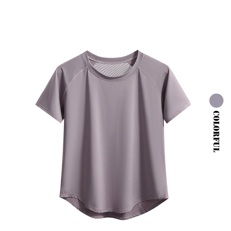 DRUR Damen 2er Yoga Set – Sommer Sport Outfit mit Kurzarm-Top & Running Shorts