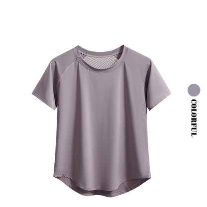 DRUR Damen 2er Yoga Set – Sommer Sport Outfit mit Kurzarm-Top & Running Shorts