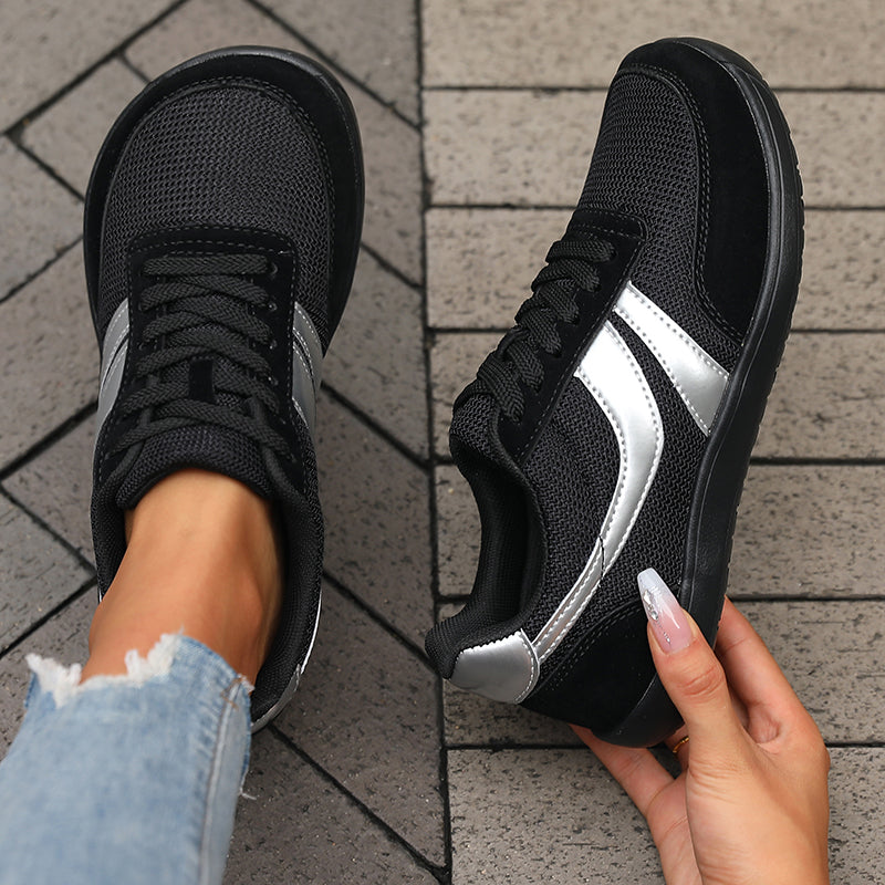Barefoot Schuhe Damen Herren Kaufen – Wide Toe Sneaker, Breite Zehenbox, Atmungsaktive Canvas & Mesh Freizeitschuhe Schwarz