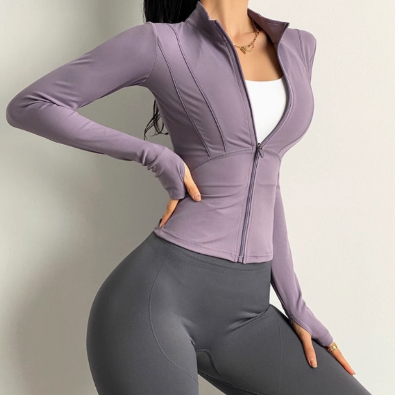 Damen Fitness- & Yoga-Jacke Langarm – Ideal zum Joggen, Radfahren & Training