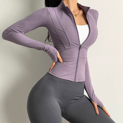 Damen Fitness- & Yoga-Jacke Langarm – Ideal zum Joggen, Radfahren & Training