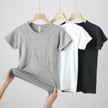 Damen Sommer Sport T-Shirt Kurzarm – Yoga, Fitness, Running & Freizeit Top