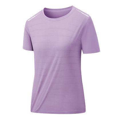 CHRLCK Damen Mesh Sport T-Shirt Kurzarm – Atmungsaktiv, Einfarbig & Reflektierend für Jogging & Fitness