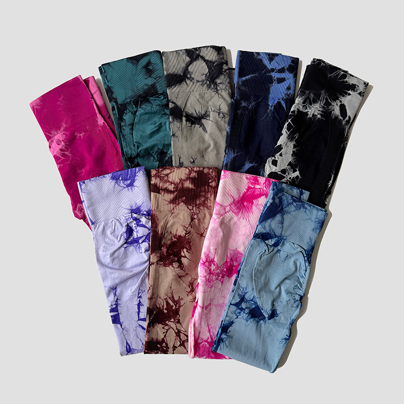 Damen Tie-Dye Seamless Leggings – High-Waist mit Scrunch Butt Effekt