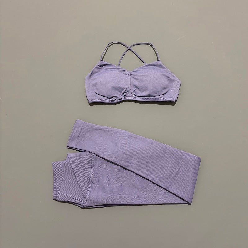 2-teiliges Vision Damen Sport-Set – Sommer Yoga- & Fitness-Outfit mit Cross-Back rückenfreiem Top & Leggings für Pilates & Workout
