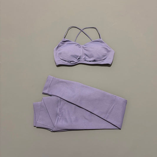2-teiliges Vision Damen Sport-Set – Sommer Yoga- & Fitness-Outfit mit Cross-Back rückenfreiem Top & Leggings für Pilates & Workout