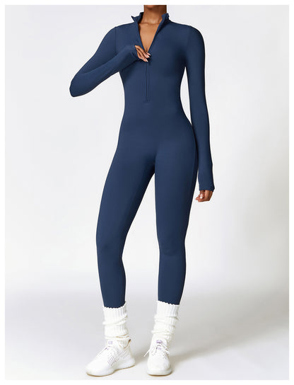 Damen Samt Yoga Fitness Jumpsuit – Push-Up Activewear für Fitnessstudio, Pilates & Training