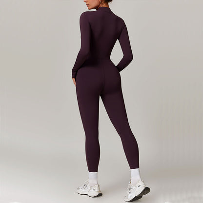 Damen Samt Yoga Fitness Jumpsuit – Push-Up Activewear für Fitnessstudio, Pilates & Training