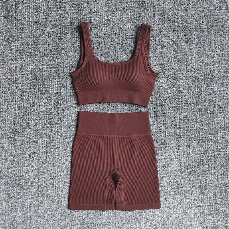 WAREBALL Damen Fitness-Set (2-teilig) – Seamless Sport-BH & Sexy Shorts für Gym, Workout & Running