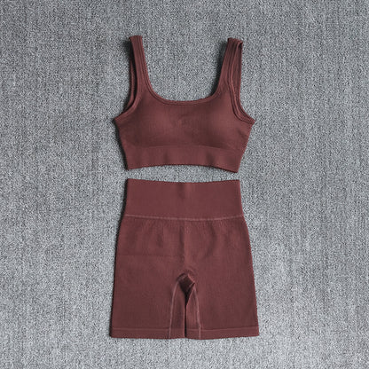 WAREBALL Damen Fitness-Set (2-teilig) – Seamless Sport-BH & Sexy Shorts für Gym, Workout & Running
