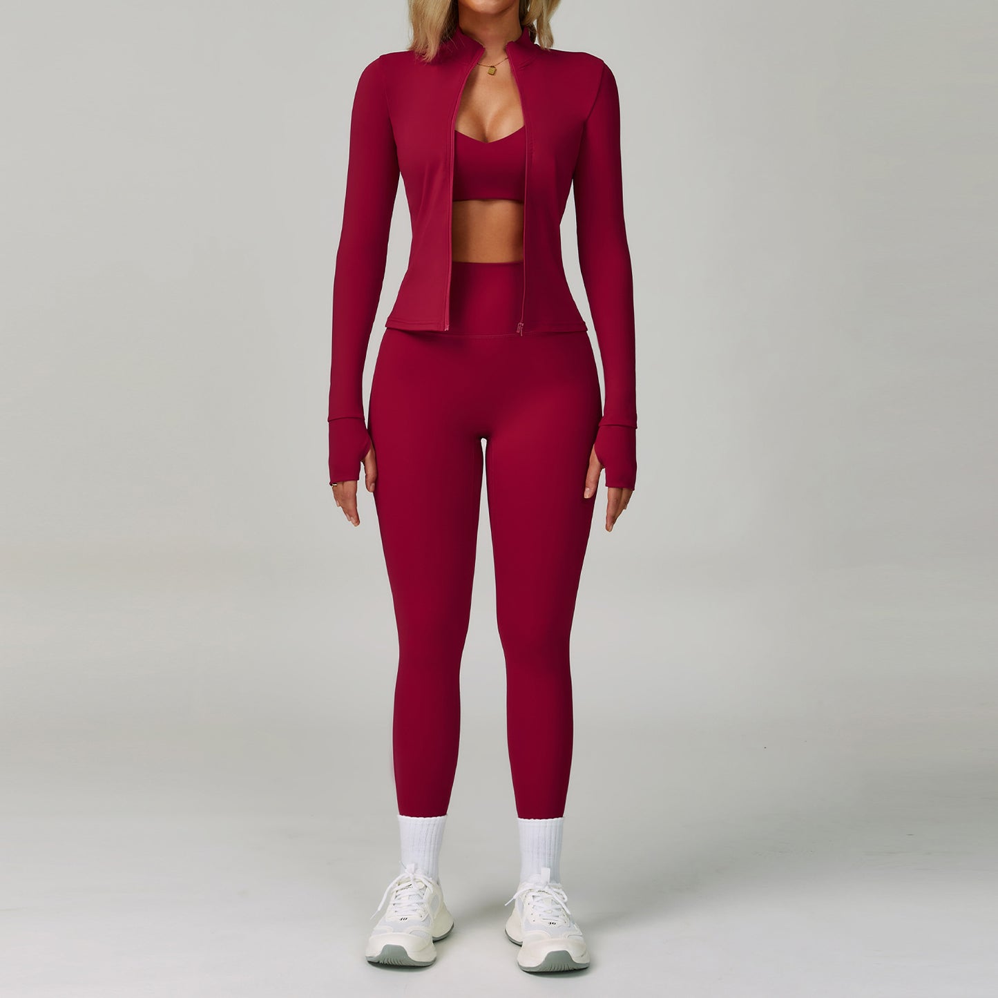 2–3-teiliges Damen Yoga-Set – Sport-BH, High-Waist Leggings & Shorts, Fitness-Outfit für Gym & Training, Push-up Sportbekleidung