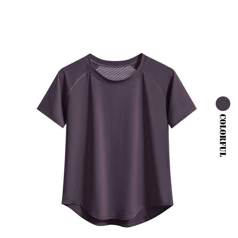 DRUR Damen 2er Yoga Set – Sommer Sport Outfit mit Kurzarm-Top & Running Shorts