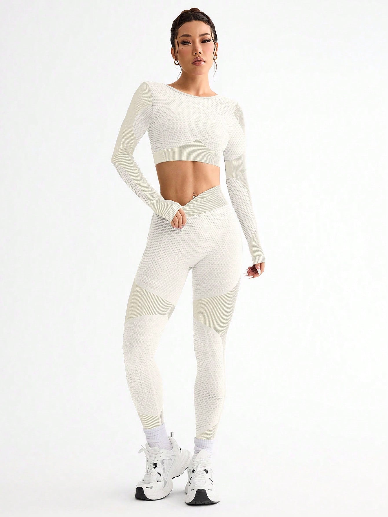 2-teiliges neues nahtloses Damen-Fitness-Set – Atmungsaktiver, figurbetonter Sport- und Yoga-Anzug für Laufen und Outdoor-Training