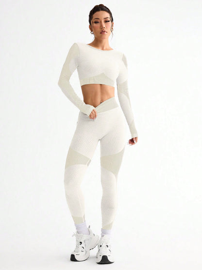2-teiliges neues nahtloses Damen-Fitness-Set – Atmungsaktiver, figurbetonter Sport- und Yoga-Anzug für Laufen und Outdoor-Training