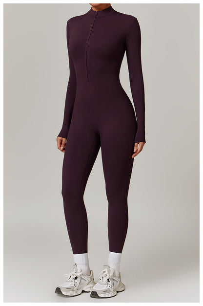 Damen Samt Yoga Fitness Jumpsuit – Push-Up Activewear für Fitnessstudio, Pilates & Training