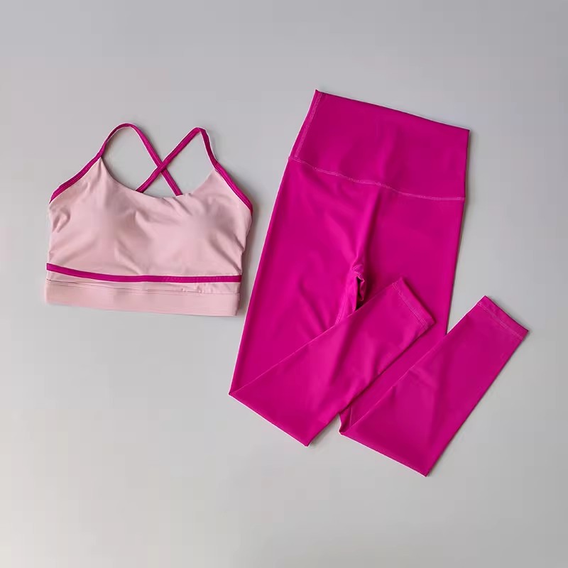 Damen Yoga- & Fitness-Set (2-teilig) – High-Waist Leggings & Sport-BH, Gym Outfit für Workout & Activewear