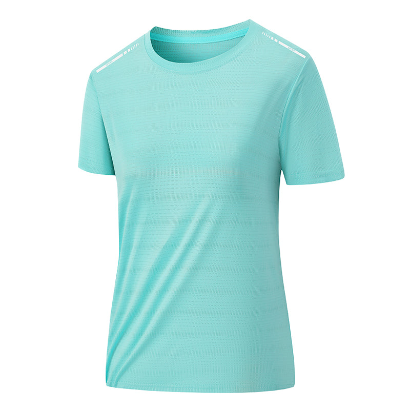 CHRLCK Damen Mesh Sport T-Shirt Kurzarm – Atmungsaktiv, Einfarbig & Reflektierend für Jogging & Fitness