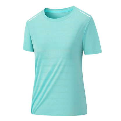 CHRLCK Damen Mesh Sport T-Shirt Kurzarm – Atmungsaktiv, Einfarbig & Reflektierend für Jogging & Fitness
