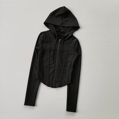 Damen Sportjacke mit Kapuze – Schnell trocknend & Figurbetont