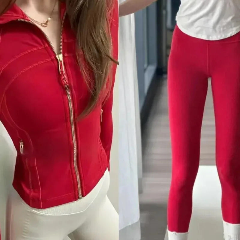 2025 Gold Label Kurzes Damen Sportjacken-Set – Figurformende Yoga- & Fitnessjacke, Activewear für Training & Workout