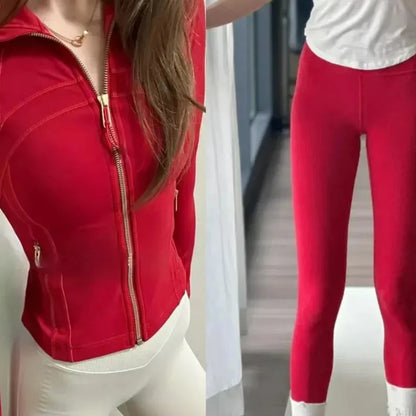 2025 Gold Label Kurzes Damen Sportjacken-Set – Figurformende Yoga- & Fitnessjacke, Activewear für Training & Workout