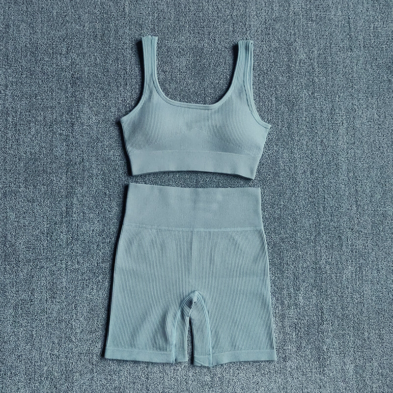 WAREBALL Damen Fitness-Set (2-teilig) – Seamless Sport-BH & Sexy Shorts für Gym, Workout & Running