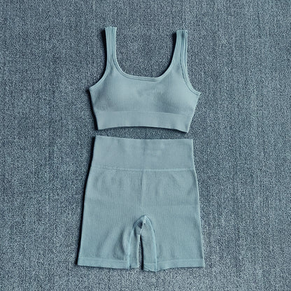 WAREBALL Damen Fitness-Set (2-teilig) – Seamless Sport-BH & Sexy Shorts für Gym, Workout & Running