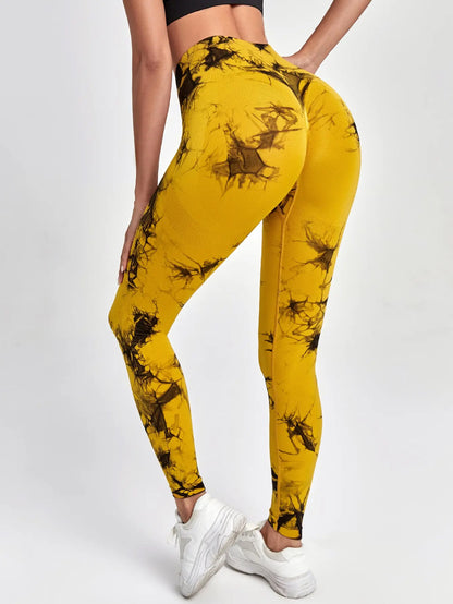 Damen Tie-Dye 7/8 Leggings – High-Waist & atmungsaktiv für Workout