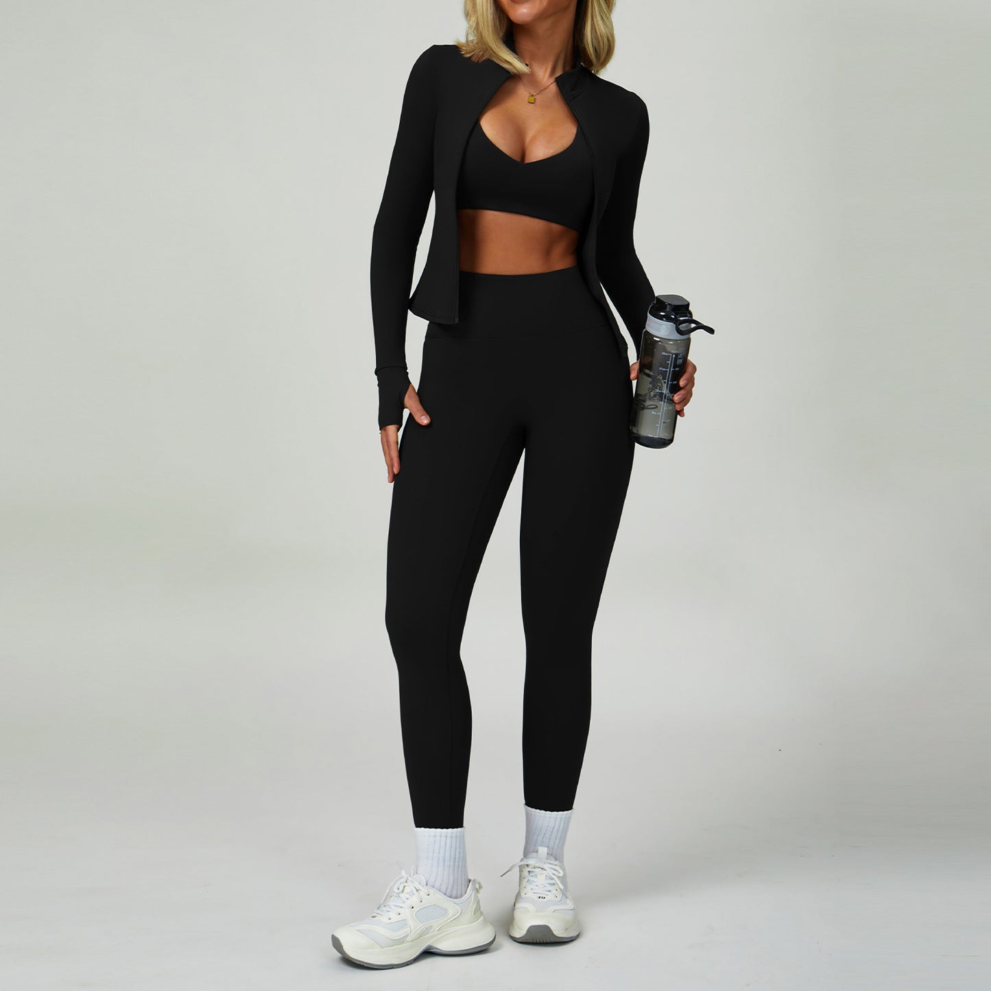 2–3-teiliges Damen Yoga-Set – Sport-BH, High-Waist Leggings & Shorts, Fitness-Outfit für Gym & Training, Push-up Sportbekleidung