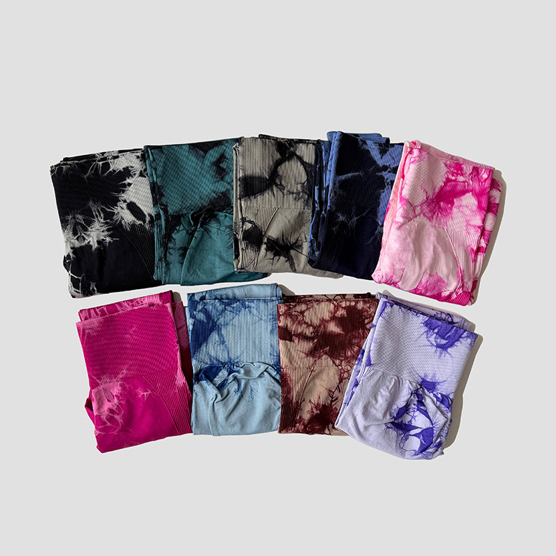 Damen Tie-Dye Seamless Leggings – High-Waist mit Scrunch Butt Effekt