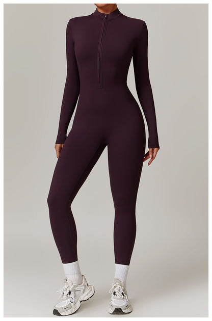Damen Samt Yoga Fitness Jumpsuit – Push-Up Activewear für Fitnessstudio, Pilates & Training