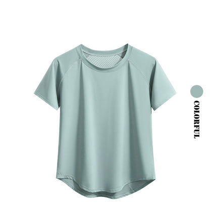 DRUR Damen 2er Yoga Set – Sommer Sport Outfit mit Kurzarm-Top & Running Shorts