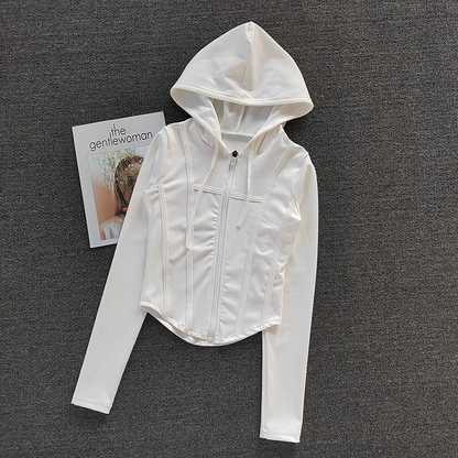 Damen Sportjacke mit Kapuze – Schnell trocknend & Figurbetont