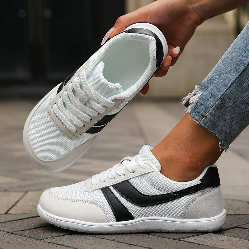 Barefoot Schuhe Damen Herren Kaufen – Wide Toe Sneaker, Breite Zehenbox, Atmungsaktive Canvas & Mesh Freizeitschuhe Schwarz