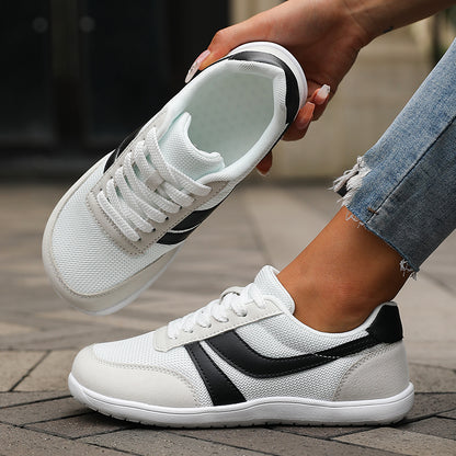 Barefoot Schuhe Damen Herren Kaufen – Wide Toe Sneaker, Breite Zehenbox, Atmungsaktive Canvas & Mesh Freizeitschuhe Schwarz