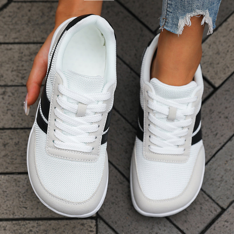 Barefoot Schuhe Damen Herren Kaufen – Wide Toe Sneaker, Breite Zehenbox, Atmungsaktive Canvas & Mesh Freizeitschuhe Schwarz