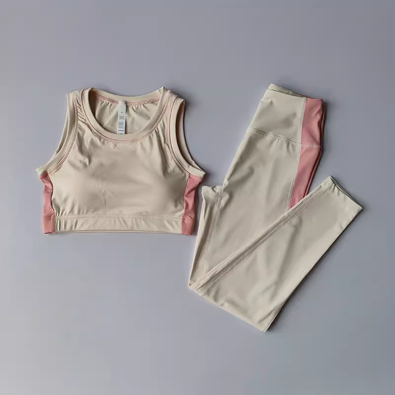 Damen Yoga- & Fitness-Set (2-teilig) – High-Waist Leggings & Sport-BH, Gym Outfit für Workout & Activewear